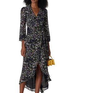 Ganni Floral Maxi Dress - Black and White